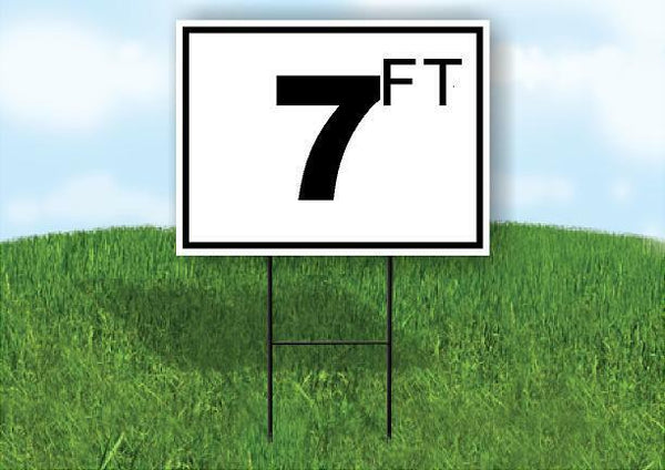 7 ft pool depth BLACK WHITE 18inx24in Yard Road Sign w/ Stand