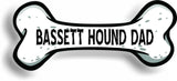 Dog Dad Bassett Hound Dog Bone Car Magnet Bumper Sticker 3"x7"