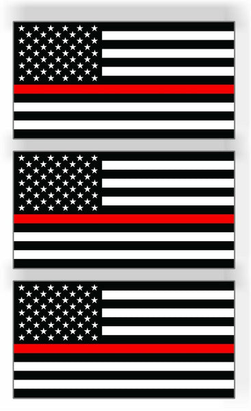 set 3 Thin Red Line American Flag Car MAGNET Magnetic Bumper Sticker firefighter