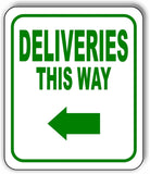 DELIVERIES THIS WAY DIRECTIONAL GREEN 8 Arrow Variations Aluminum composite sign