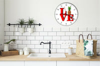 I Love Pineapple Love Park Funny Kitchen Living room Wall Clock