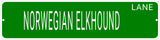 NORWEGIAN ELKHOUND LANE 24"x6 ALUM COMPOSITE SIGN