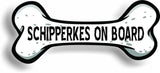 Dog on Board Schipperkes Bone Car Magnet Bumper Sticker 3"x7"