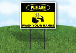 Please WASH YOUR HANDS funny toilet bathroom Yard Sign Road with Stand LAWN SIGN
