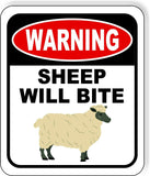 warning SHEEP WILL BITE Metal Aluminum composite sign