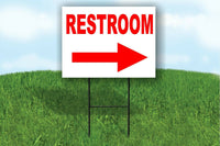 Restroom RIGHT ARROW RED BATHROOM PARKING LOT Yard Sign ROAD SIGN with stand