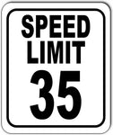 SPEED LIMIT 35 mph Outdoor Metal sign slow warning traffic road street