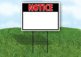 NOTICE BLANK WRITE YOUR MESSAGE Yard Sign Road with Stand LAWN POSTER