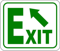 Directional Exit Sign with arrow pointing top left METAL Aluminum Composite