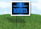 ROBERTA RETIREMENT BLUE 18 in x 24 in Yard Sign Road Sign with Stand