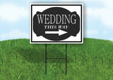 WEDDING THIS WAY RIGHT ARROW BLACK TAG Yard Sign Road with Stand LAWN SIGN