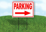 PARKING RIGHT arrow red Yard Sign Road with Stand LAWN SIGN Single sided
