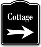Cottage Right Arrow BLACK Aluminum Composite Sign