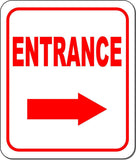 ENTRANCE DIRECTIONAL RED 8 Arrow Variations Metal Aluminum composite sign