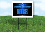 REESE RETIREMENT BLUE 18 in x 24 in Yard Sign Road Sign with Stand