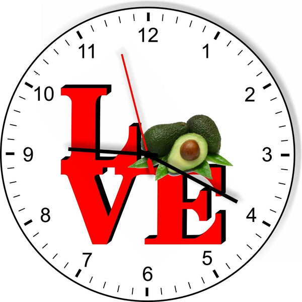 I Love Avocados Love Park Funny Kitchen Living room Wall Clock