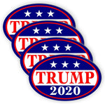 4 Pack Donald Trump for President 2020 Bumper Sticker Decal oval 5.5"x3.5" car