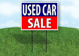 USED CAR SALE BLUE RED Yard Sign with Stand LAWN SIGN