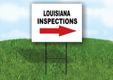 INSPECTIONS RIGHT ARROW RED_ LOUISIANA Yard Sign with Stand LAWN SIGN