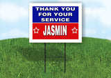 JASMIN THANK YOU SERVICE 18 in x 24 in Yard Sign Road Sign with Stand