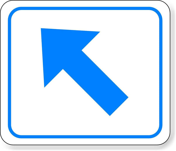 supplemental directional blue diagonal left arrow Metal Aluminum Composite Sign