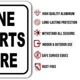 LINE STARTS HERE Aluminum Outdoor Metal Signs