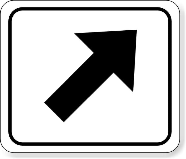 supplemental directional black diagonal right arrow Aluminum Composite Sign