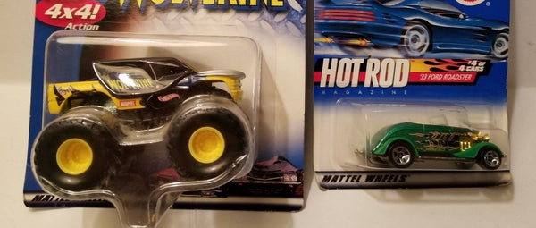LOT OF 2 HOT WHEELS DIECAST HOT ROD & MONSTER TRUCKS MIXED – Work House  signs