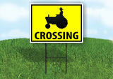 TRACTOR FARM PEDESTRIAN CROSSING XING Plastic Yard Sign ROAD SIGN with Stand