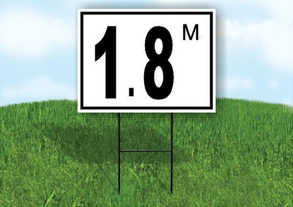 1.8 m pool depth black white 18inx24in Yard Road Sign w/ Stand
