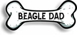 Dog Dad Beagle Dog Bone Car Magnet Bumper Sticker 3"x7"