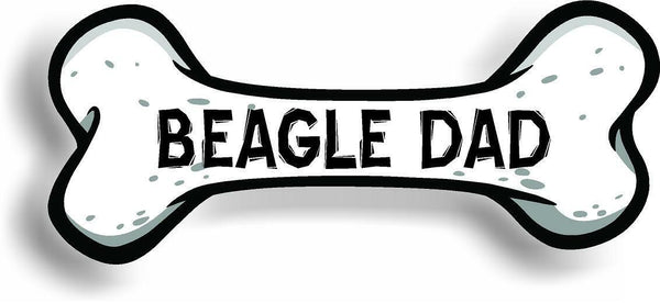 Dog Dad Beagle Dog Bone Car Magnet Bumper Sticker 3"x7"