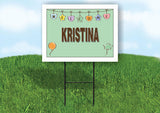 KRISTINA WELCOME BABY GREEN  18 in x 24 in Yard Sign Road Sign with Stand
