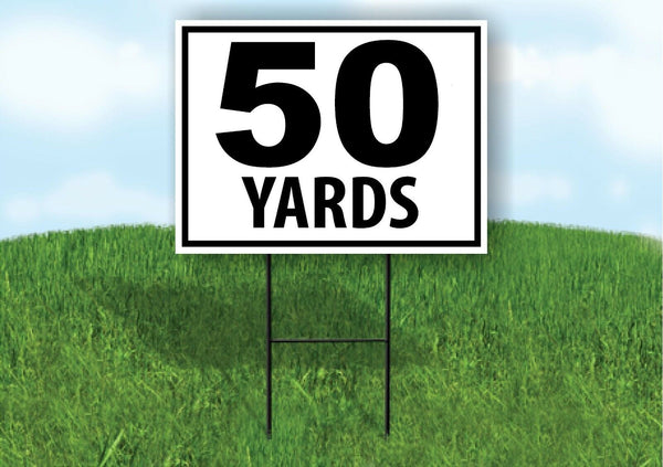 50 YARDS DISTANCE MARKER TARGET RUNNING Plastic Yard Sign ROAD SIGN with Stand