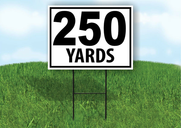 250 YARDS DISTANCE MARKER TARGET RUNNING Plastic Yard Sign ROAD SIGN with Stand