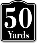 50 Yards Distance Marker Running Race 5k Marathon BLACK Aluminum Composite Sign