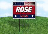 ROSE FLAG RED 2024 18inx24in Yard Road Sign w/ Stand