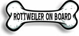 Dog on Board Rottweiler Bone Car Magnet Bumper Sticker 3"x7"