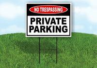 NO TRESPASSING Private Parking Yard Sign Road with Stand LAWN POSTER