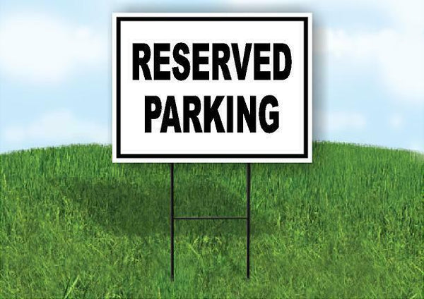 reserved parking BLACK Yard Sign Road with Stand LAWN SIGN