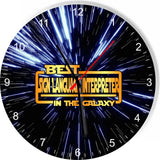 Best Sign Language Interpreter Star Galaxy Space Kitchen Living room Wall Clock