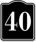 40 Bay Garage Door Plate Field Lane Gate Number BLACK Aluminum Composite Sign