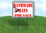 HANDMADE HATS FOR SALE RED HAT Yard Sign with Stand LAWN SIGN