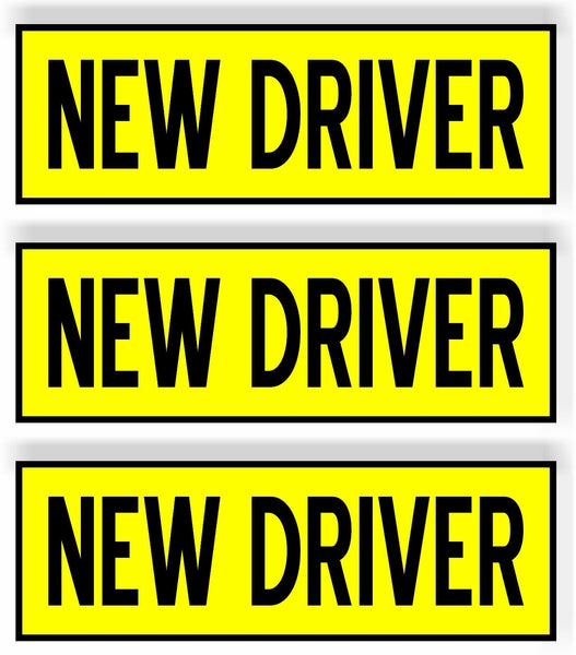 SET OF 3 NEW Driver  Car MAGNET Magnetic Bumper Sticker safety 8.25" x2.75"