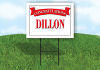 DIEGO CONGRATULATIONS RED BANNER 18in x 24in Yard sign with Stand