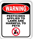 WARNING PESTICIDES APPLIED TO LAWN ARE HARMFUL TO PETS Aluminum Composite Sign