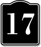 17 Bay Garage Door Plate Field Lane Gate Number BLACK Aluminum Composite Sign