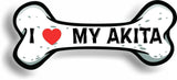 I Love My Akita Bone Car Magnet Bumper Sticker dog lover 3"x7"