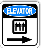 ELEVATOR RIGHT ARROW Metal Aluminum composite sign