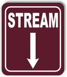 STREAM DIRECTIONAL DOWN ARROW CAMPING Aluminum composite sign
